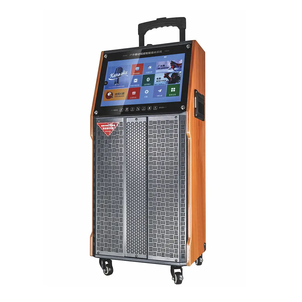 V052B karaoke video speaker tower with casters
