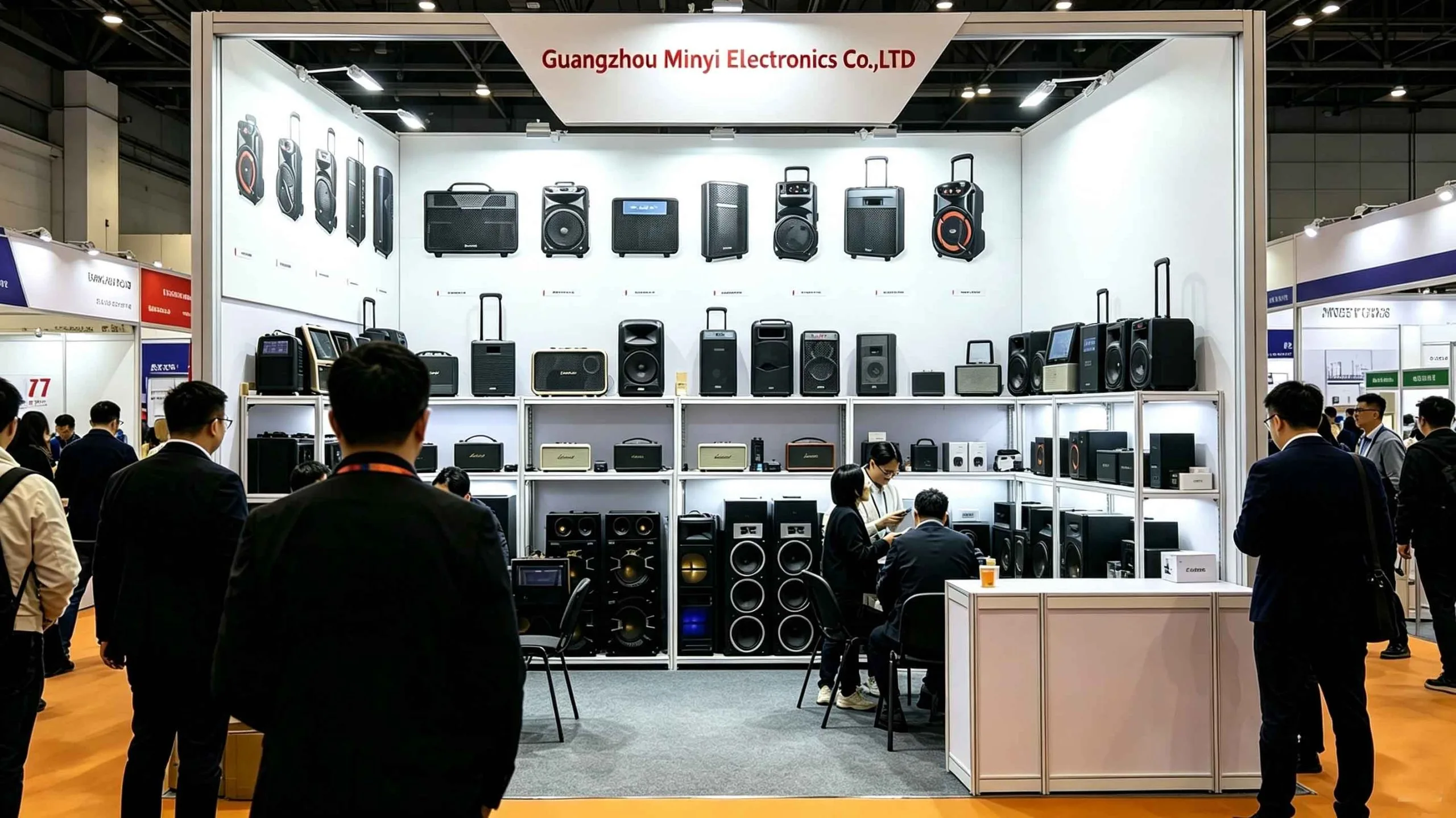 MinYi Audio exhibition booth at an international trade show